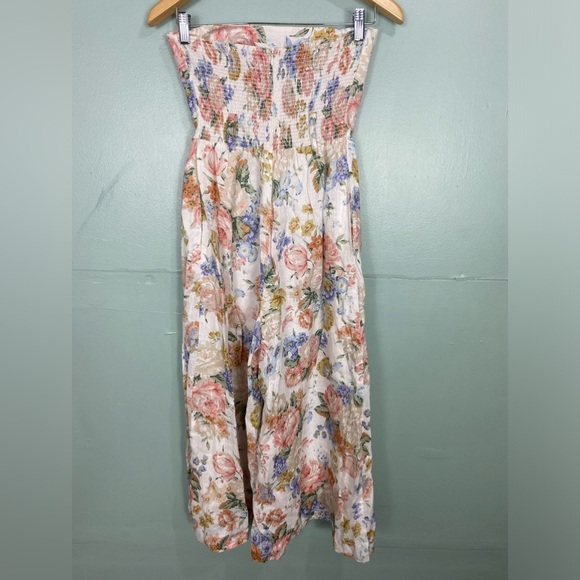 Zimmermann Bowie Strapless Floral‎ Print Linen Jumpsuit Sz 4?? - Picture 3 of 15
